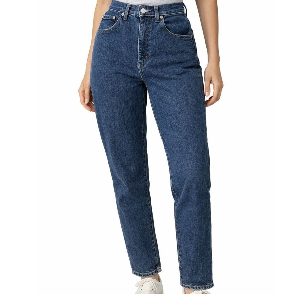 Levis SilverTab Mom Jeans 28 High Waisted Tapered Relaxed Medium Wash Denim Blue